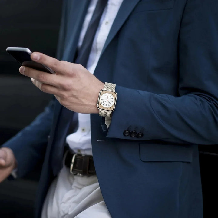 【海外直送品】Apple Watch用 ミラネーゼループ、ストラップ、バンド、 シリーズ 9, 7, 8, 4, 5, 6, SE 2,49mm, 45mm, 44mm, 42mm 38mm、40mm、41mm、ウルトラ