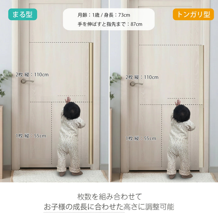 指はさみぼうし 蝶番裏側・トンガリ帽子型 蝶番表側・まる帽子型取り付け型 指挟み防止アイテム