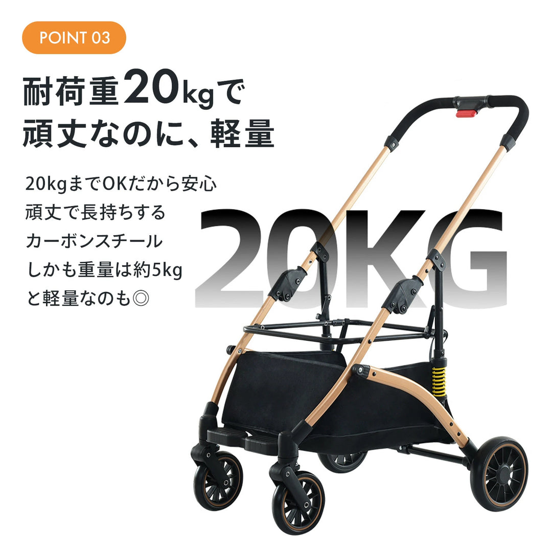 ペットカート 分離 取り外し 3way ワンプッシュ 対面式 ブラック 黒 フルオープン バスケット 多頭 ワンタッチ 収納 ペット ペット用カート 中型 軽量 犬 小型犬 中型犬 猫 犬