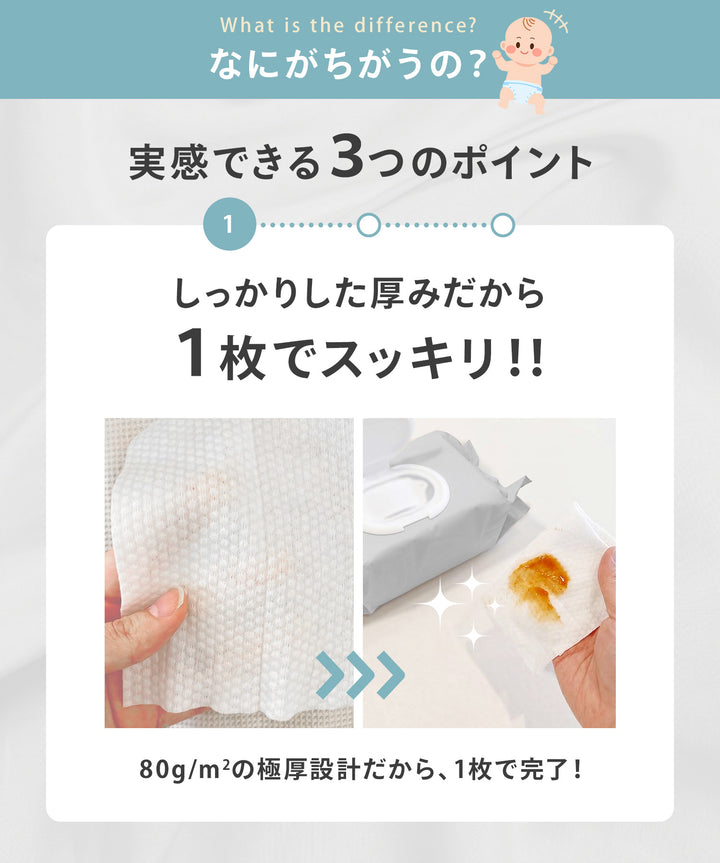 【雑誌掲載アイテム】＼新パッケージ／おしりふき 手口ふき ウェットティッシュ 80枚入り 12個 6個 | DoriDori（ドリドリ）