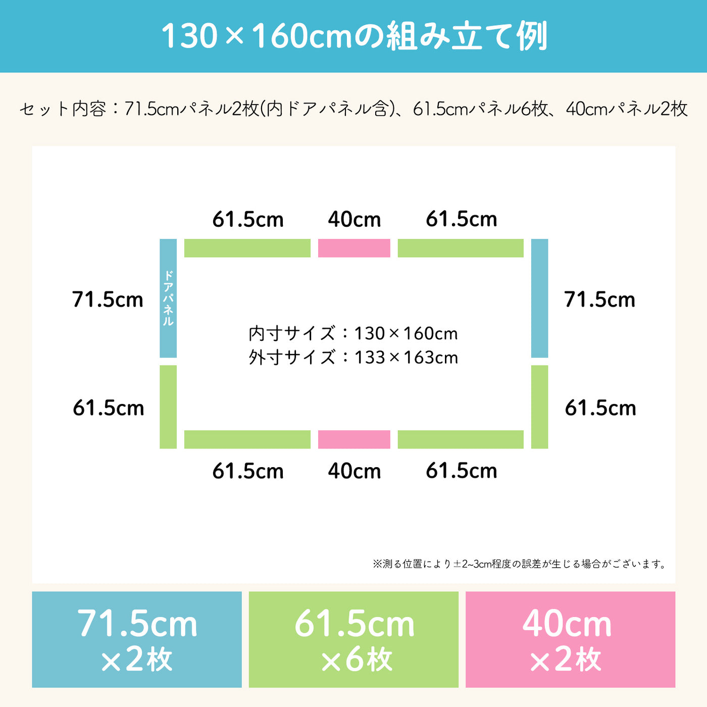 ベビーサークル ドア付き 140×200cm 130×160cm