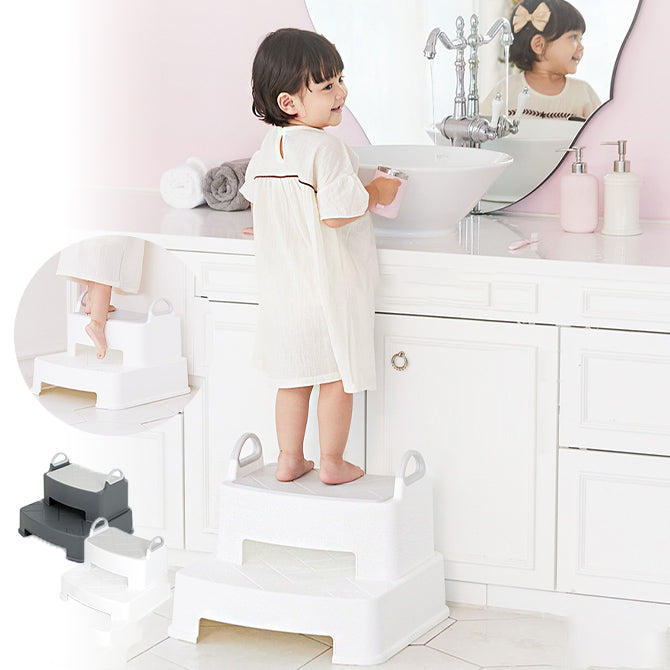 ＼1段、新登場！／キッズステップ ヘリンボーンハンドル付きステップスツール | iFam（アイファム）