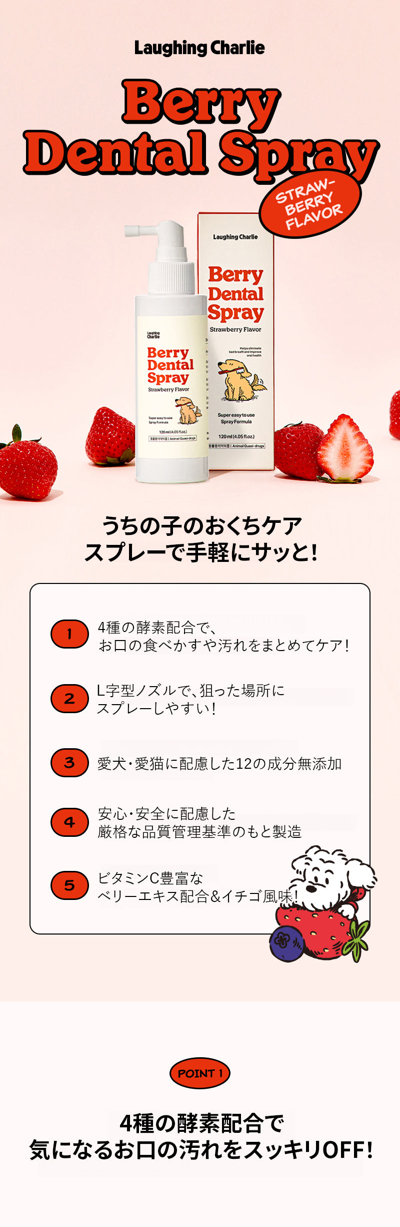 Laughing Charlie ラフィング・チャーリー ベリーデンタルスプレー 1個 120ml