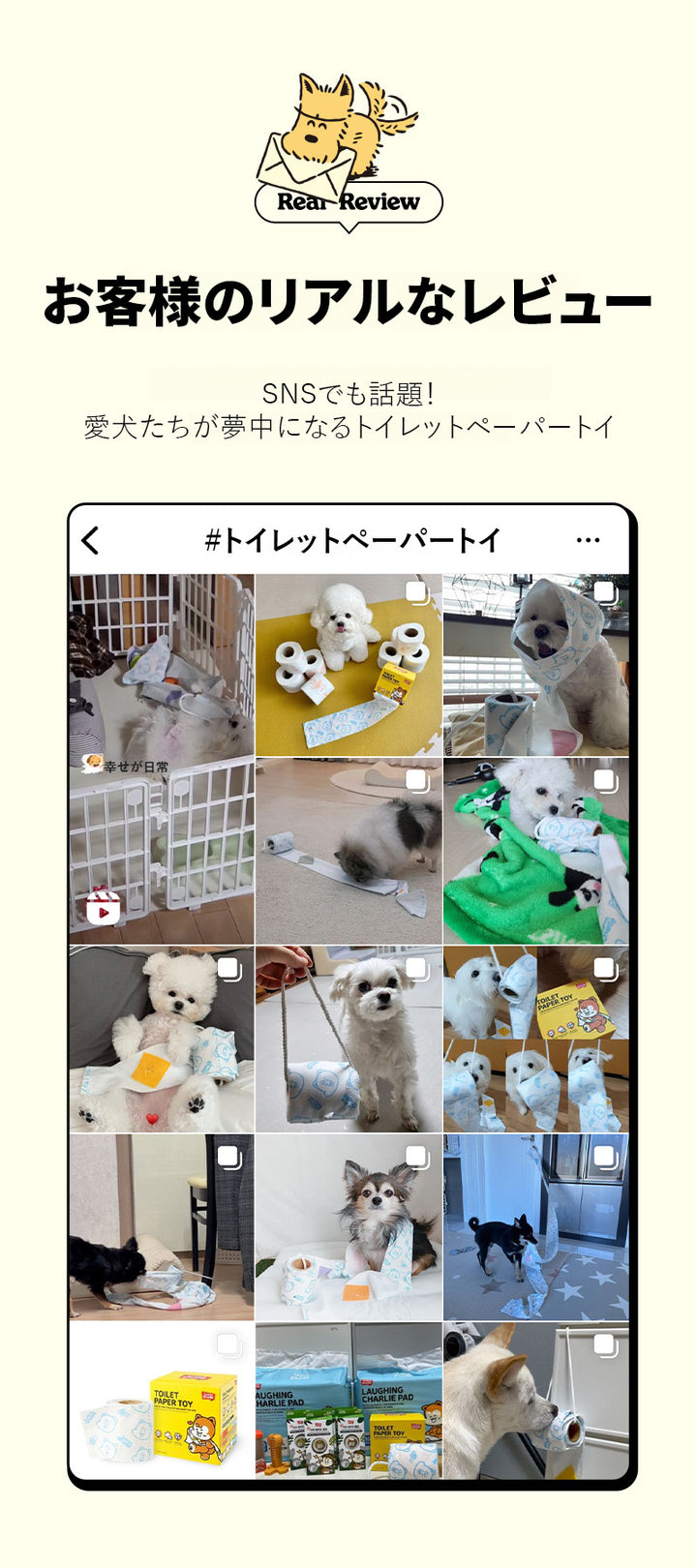 Laughing Charlie ラフィング・チャーリー トイレットペーパートイ 犬用 ノーズワークおもちゃ 300cm
