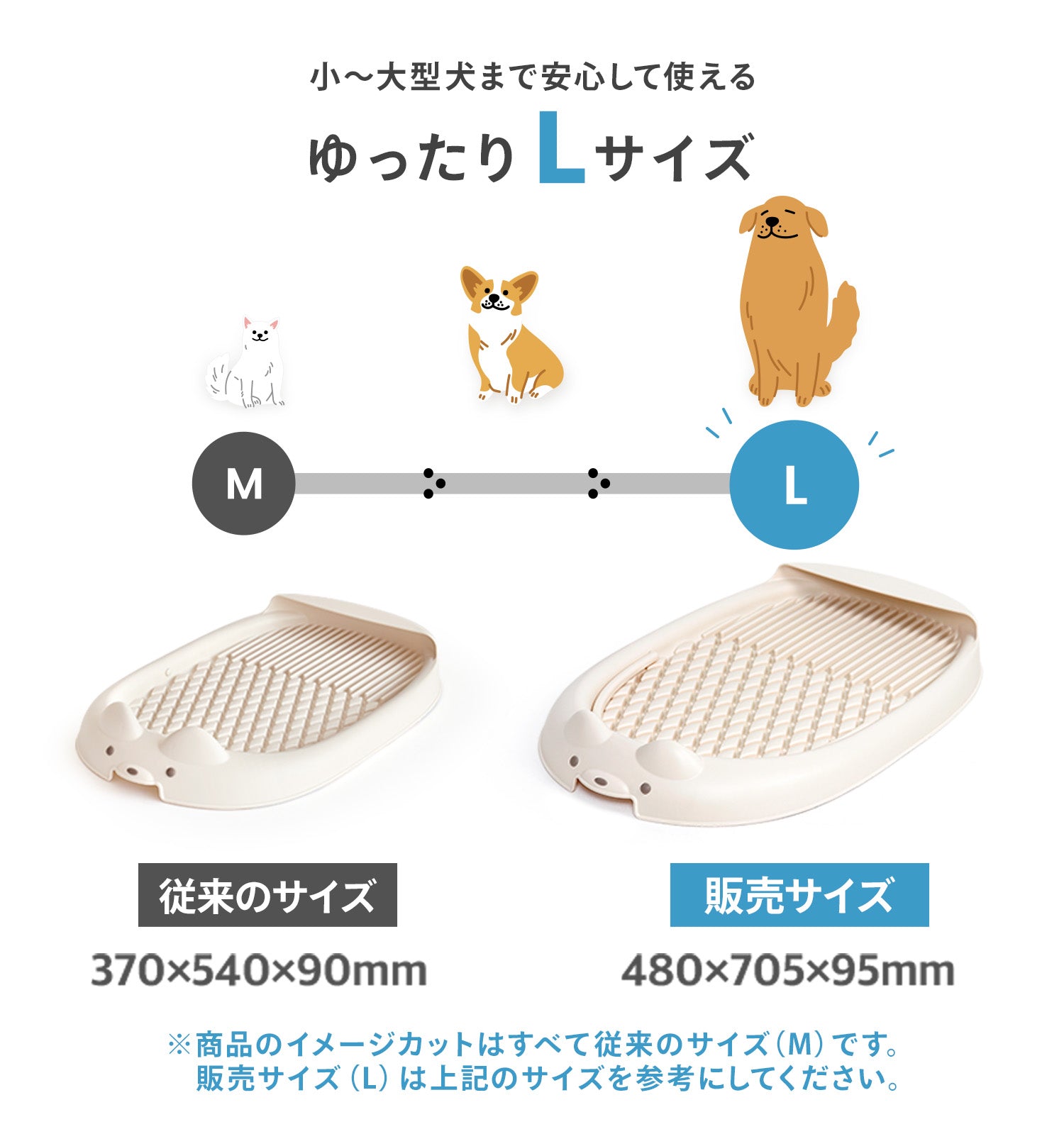 ペット用トイレトレー【ゆったりLサイズ】DANG DANG DOG POTTY TRAY