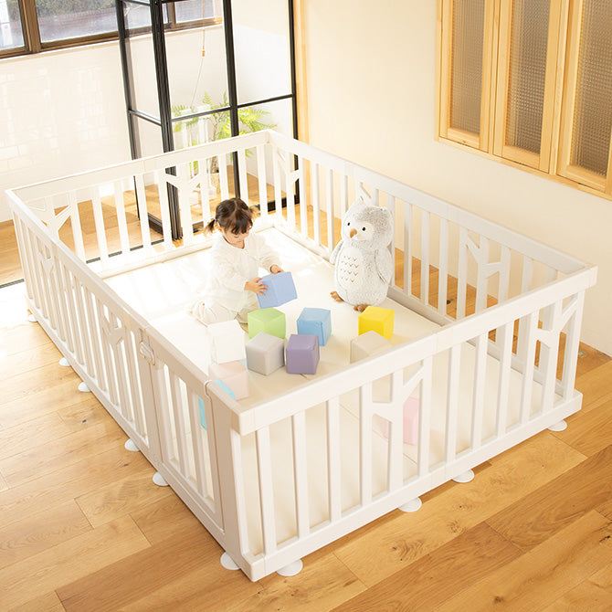 【マット新色登場！】ベビーサークルバーチドア付き10枚セット＋折りたたみバーチマット | iFam（アイファム）