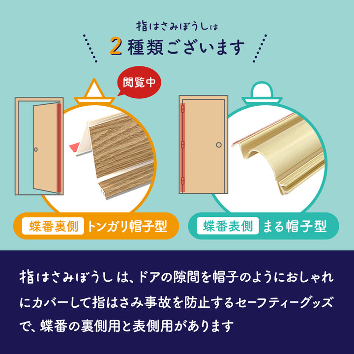 < 1枚 > 指はさみぼうし 蝶番裏側・トンガリ帽子型取り付け型 指挟み防止グッズ