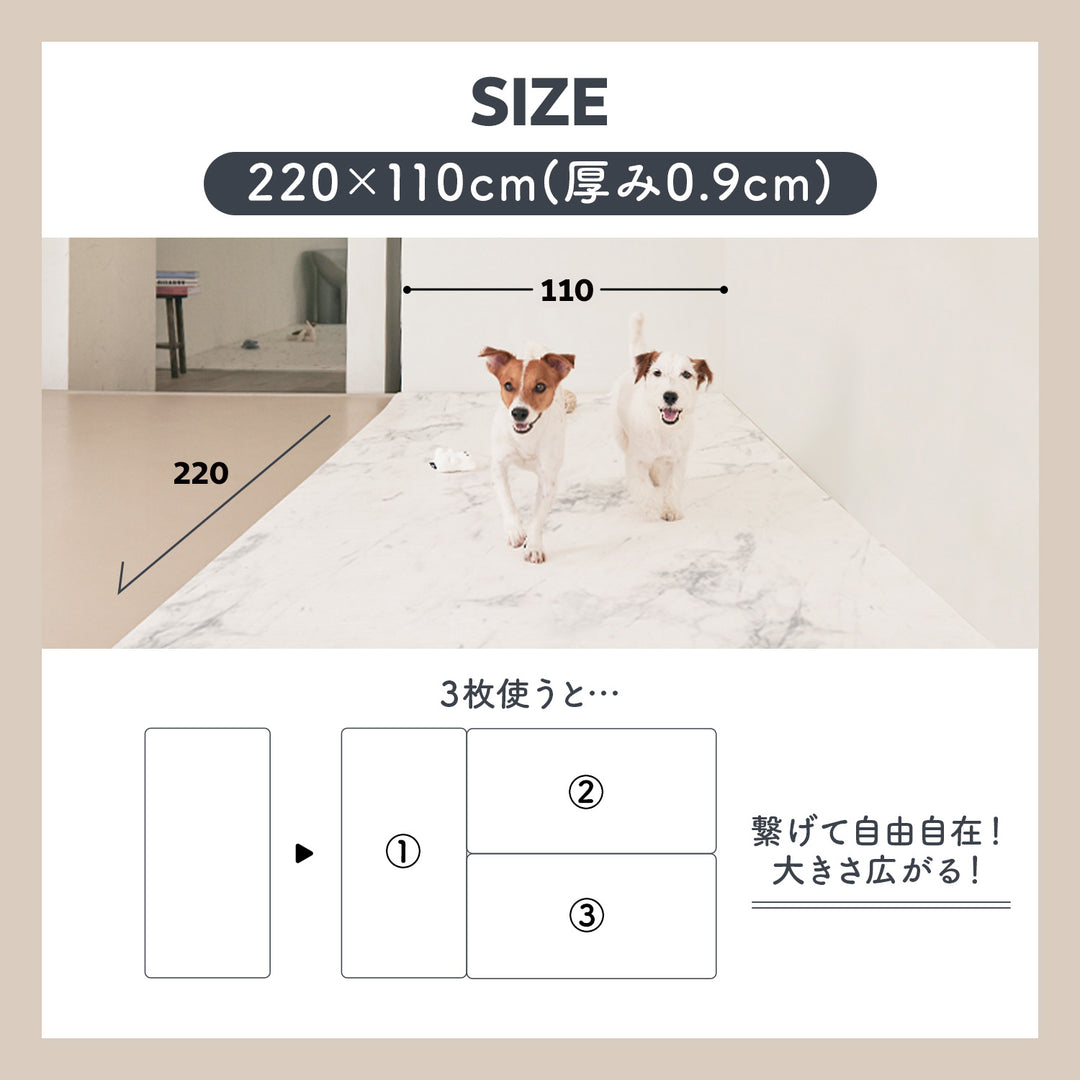 【完売御礼】110×220 防水 抗菌 ペットマット カットできるロールマットタイプ Dogzari Rollmat | ecofoam（エコフォーム）