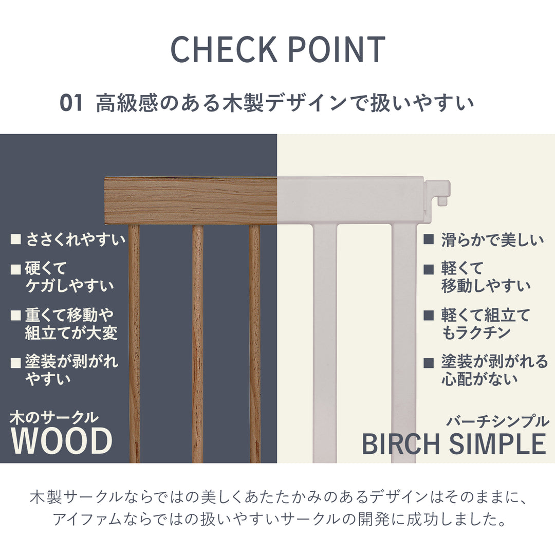 ペットサークル バーチシンプル ドアなし8枚セット | iFam（アイファム）