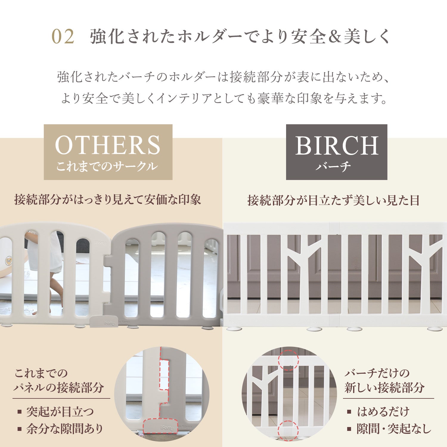 ベビーサークル バーチ ドア付き12枚セット 140×200cm | iFam ベビーサークル バーチ ドア付き12枚セット 140×200cm | iFam