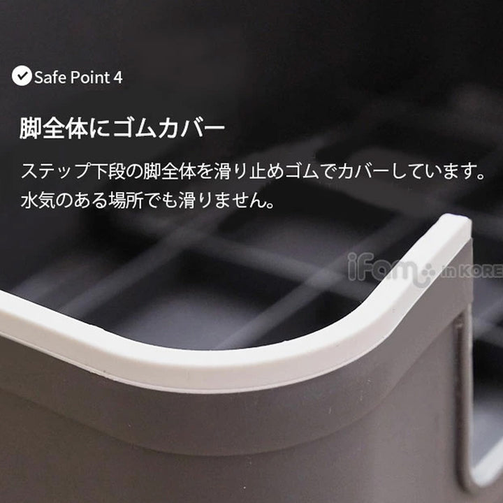 ＼1段、新登場！／キッズステップ ヘリンボーンハンドル付きステップスツール | iFam（アイファム）