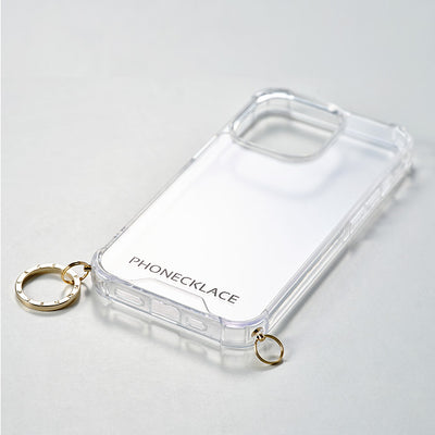 クリアスマホケース本体 Logo Ring Case / Gold | PHONECKLACE（フォンネックレス）