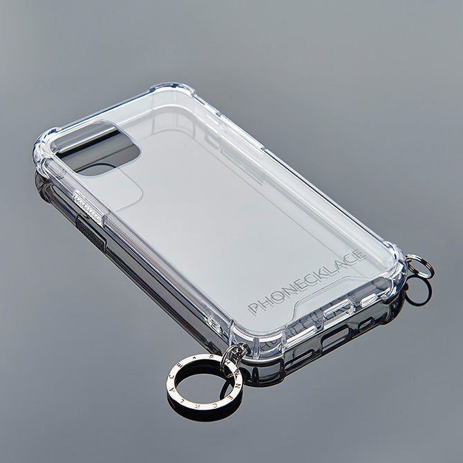 クリアスマホケース本体 Logo Ring Case / Silver | PHONECKLACE（フォンネックレス）