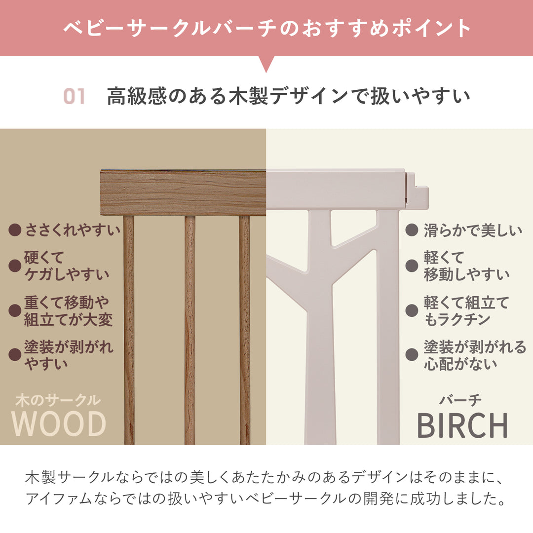 【マット新色登場！】ベビーサークルバーチドア付き10枚セット＋折りたたみバーチマット | iFam（アイファム）