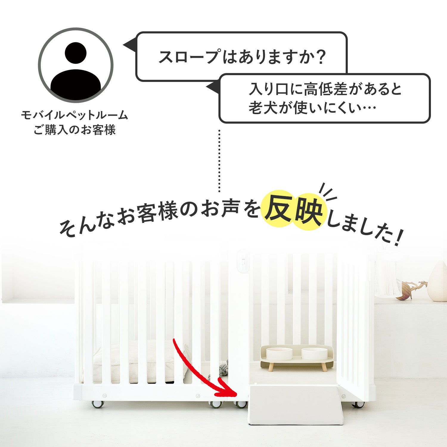 キャスター付きペットルーム専用ステップ MOBILE PET ROOM MAT